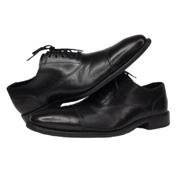 Cole Haan Men's Black Leather Lace-Up Cap Toe Dress Oxford - Picture 1 of 13